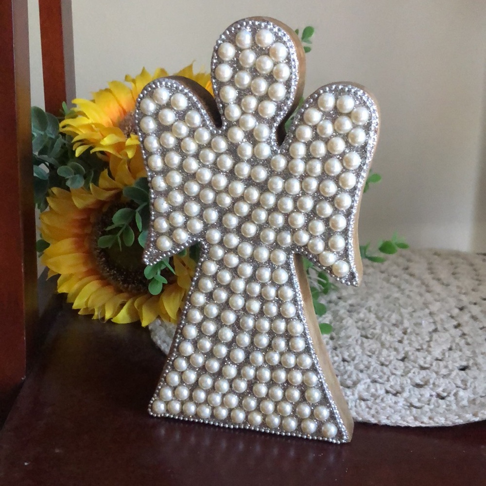 Pearl Studded ANGEL Home Decor